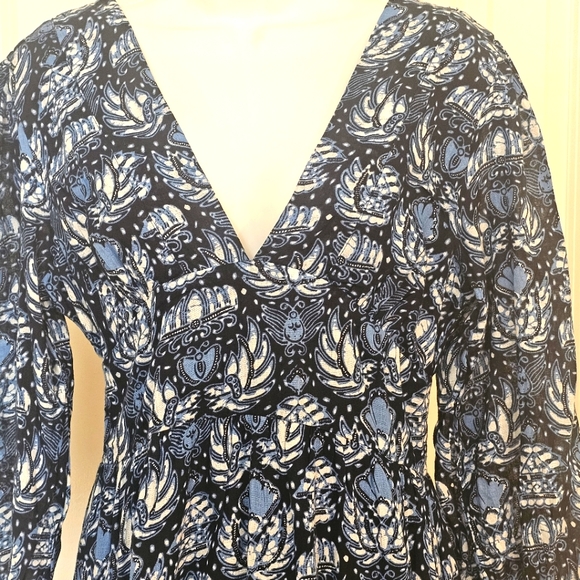 Caroline Constas Blue Dahlia Navy Deep V Open Back Maxi Dress NWT - Picture 2 of 11